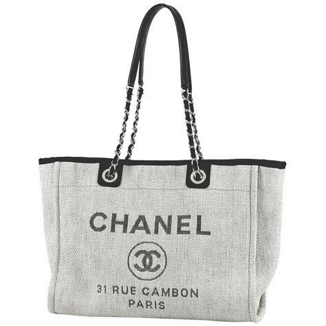 coco chanel canvas tote|Chanel chain tote.